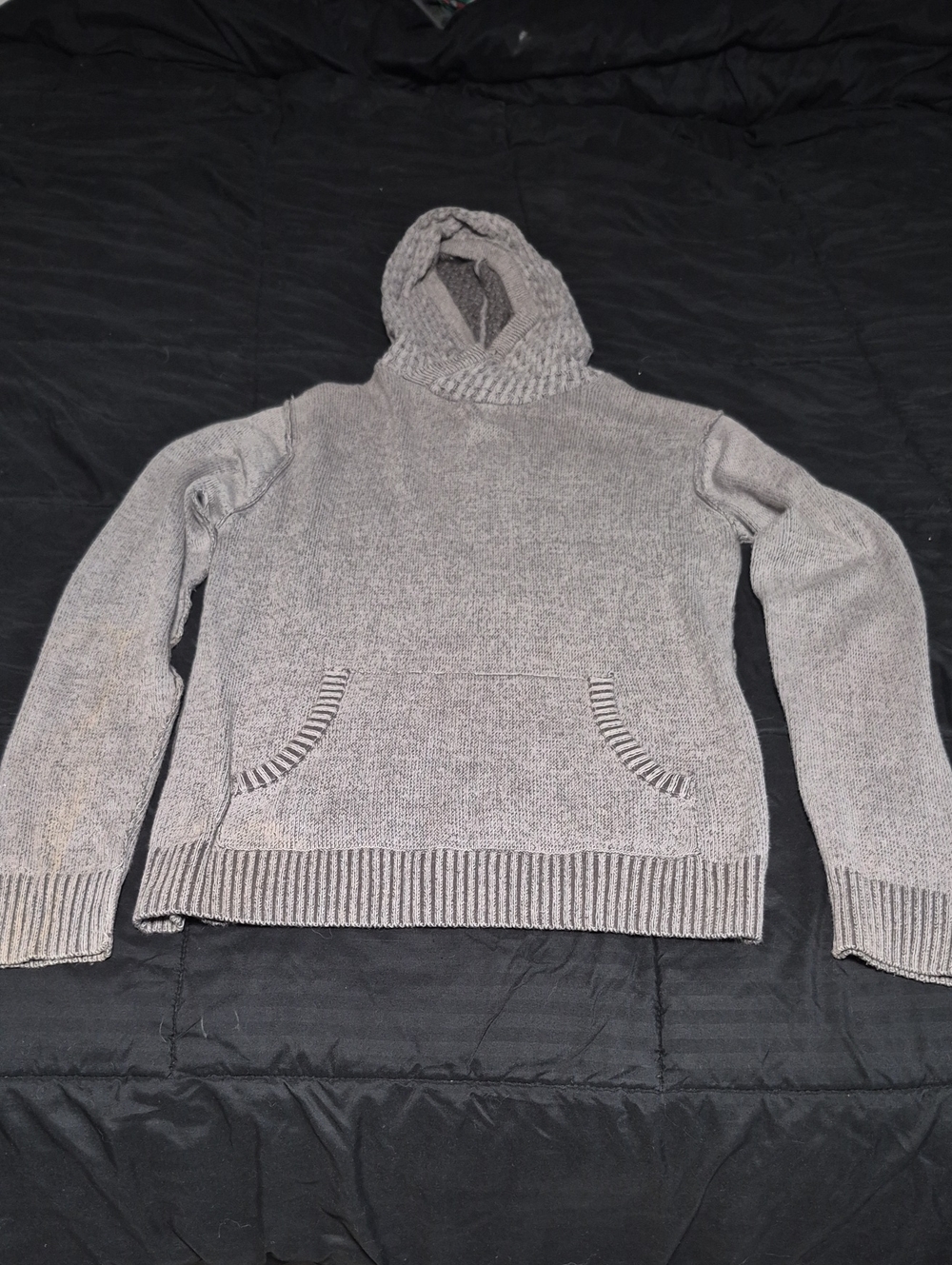 Carbon Men's Turtleneck Hooded Sweater in Heather Gray